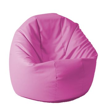 Fotoliu (mediu) relaxo xl - roz (piele eco) umplut cu perle polistiren (beanbag marca pufrelax)