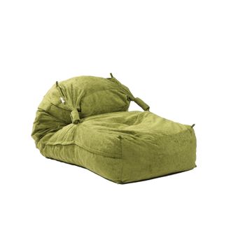 Fotoliu yoga xl, chelford green ( textil) umplut cu fulgi de burete memory mix