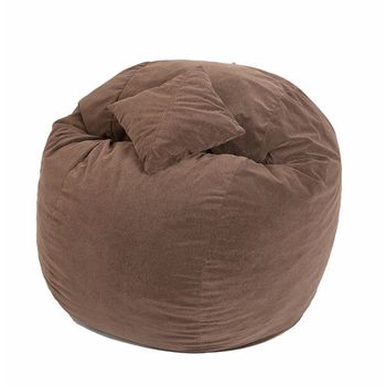 Set fotoliu king size + perna decorativa - brown muffin husa detasabila, pat, cu fulgi de burete memory mix