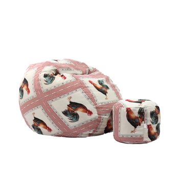 Set fotoliu pufrelax king size + otoman - roosty ( rustic high) umplut cu fulgi de burete memory mix