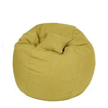 Set fotoliu pufrelax king size + perna decorativa - sunflower (gama savana) umplut cu fulgi de burete memory mix®