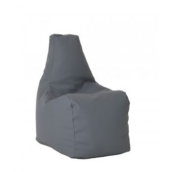 Fotoliu pentru copii (2-8 ani) sunlounger junior, dark grey ( pu) cu perle polistiren (fotoliu para )