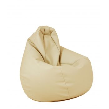 Fotoliu pufrelax tip sac nirvana hobbit piele ecologica, nud, umplut cu perle polistiren