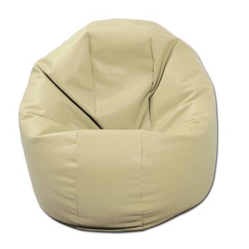 Fotoliu pentru copii, 2-14 ani, relaxo - crem (piele eco) umplut cu perle polistiren,