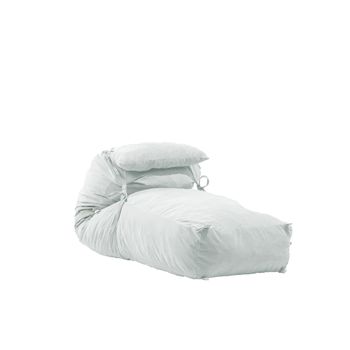 Fotoliu pufrelax yoga xl + perna - angora grey umplut cu fulgi de burete memory mix