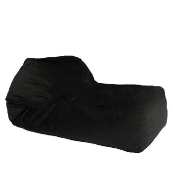 Fotoliu pufrelax yoga xl - black velvet (gama plush honey) umplut cu fulgi de burete memory mix®