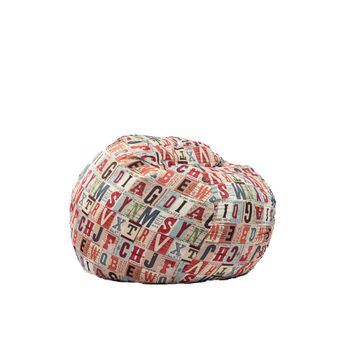 Fotoliu pufrelax king size - scrabble ( rustic high) umplut cu fulgi de burete memory mix