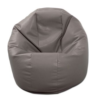 Fotoliu pentru copii (2-14 ani) relaxo - gri (piele eco) umplut cu perle polistiren (beanbag marca pufrelax)