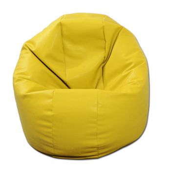 Fotoliu pentru copii, 2-14 ani, relaxo - galben (piele eco) umplut cu perle polistiren,