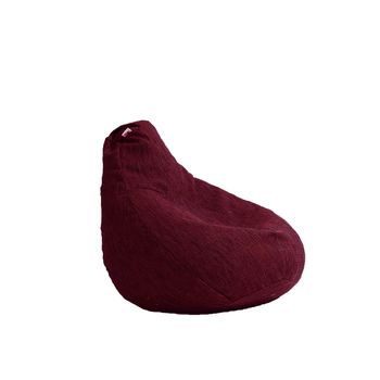 Fotoliu pufrelax tip sac nirvana hobbit textil, red wine, husa detasabila, umplut cu perle polistiren