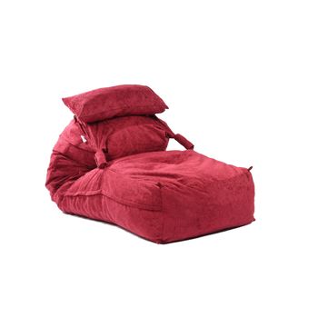 Fotoliu pufrelax yoga xl cu perna sour cherry ( rustic) umplut cu fulgi de burete memory mix