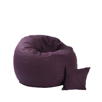 Fotoliu pufrelax king size si perna decorativa fancy purple ( textil) umplut cu fulgi de burete memory mix