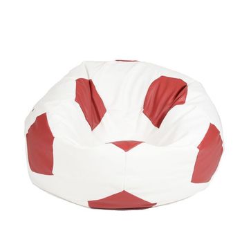 Fotoliu (mediu) minge telstar xl - 1st of march (piele eco) umplut cu perle polistiren (fotoliu minge marca pufrelax)