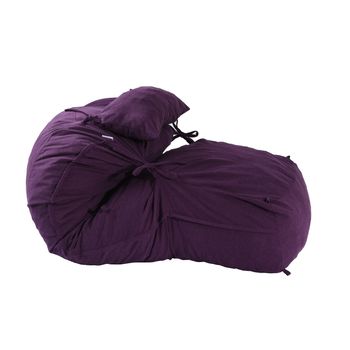 Fotoliu pufrelax yoga xl cu perna mulberry ( textil) umplut cu fulgi de burete memory mix