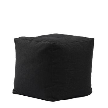 Fotoliu pufrelax taburet cub xl - eerie black cu husa detasabila textila, umplut cu perle polistiren