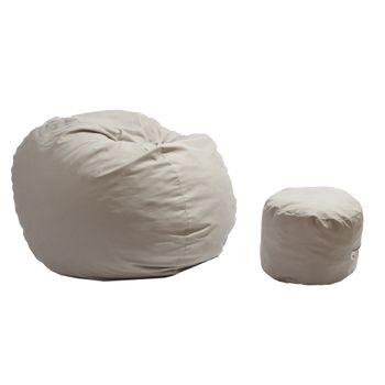 Fotoliu pufrelax king size + otoman - rainy day umplut cu fulgi de burete memory mix®