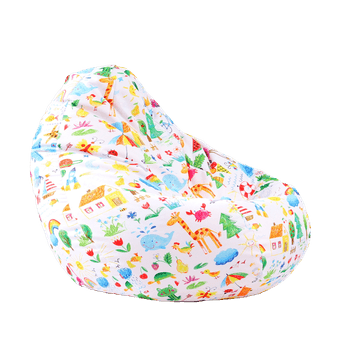 Fotoliu puf tip sac nirvana grande, o lume colorata, imprimat,pretabil si la exterior, umplut cu perle polistiren