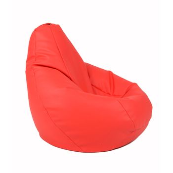 Fotoliu pufrelax beanbag pentru copii,4-14 ani, nirvana light piele ecologica rosu, umplut cu perle polistiren