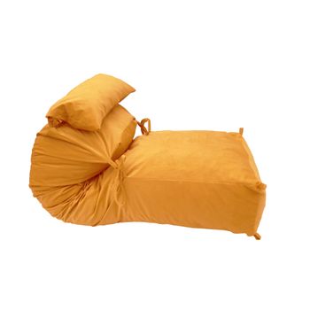 Fotoliu pufrelax yoga xl - terracotta orange umplut cu fulgi de burete memory mix