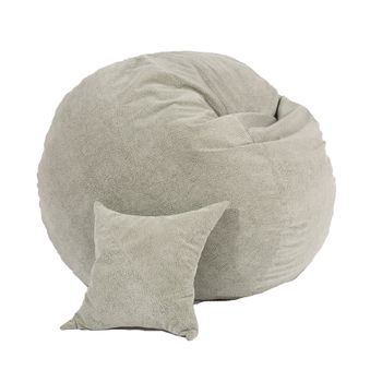 Set fotoliu puf matusalem + perna decorativa - tree bark blons (gama diamond) umplut cu fulgi de burete memory mix®