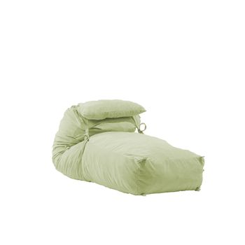 Fotoliu pufrelax yoga xl + perna - light olive umplut cu fulgi de burete memory mix