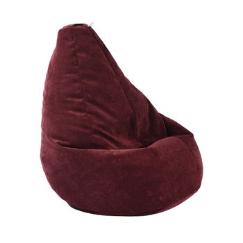 Fotoliu pufrelax tip sac nirvana light textil, velvet marsala , husa detasabila, umplut cu perle polistiren