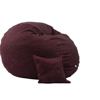Set fotoliu puf matusalem + perna decorativa - black wine ( rustic) umplut cu fulgi de burete memory mix