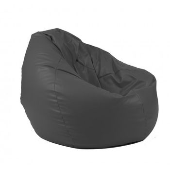 Fotoliu pufrelax tip sac nirvana gigant poliuretan, dark grey , umplut cu perle polistiren