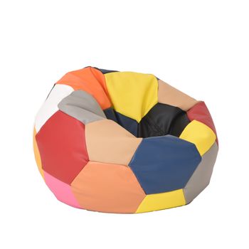 Fotoliu pentru copii (3-10 ani) minge telstar junior - mozaic (piele eco) cu perle polistiren