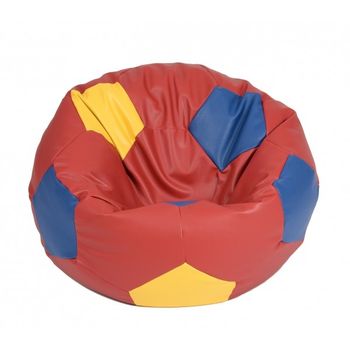 Fotoliu pentru copii (3-10 ani) minge telstar junior - hai romania! (piele eco) cu perle polistiren