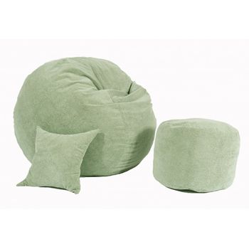 Set fotoliu matusalem+otoman+perna decorativa - light mint husa detasabila, pat, cu fulgi de burete memory mix,
