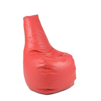 Fotoliu (mediu) sunlounger - rosu (piele eco) umplut cu perle polistiren (fotoliu para marca pufrelax)