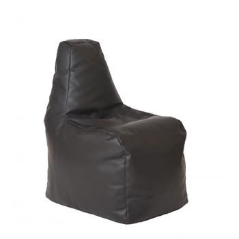 Fotoliu pentru copii (2-8 ani) Sunlounger Junior, Black (piele eco) cu perle polistiren (fotoliu para )