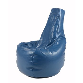Fotoliu (mediu) sunlounger - bleumarin (piele eco) umplut cu perle polistiren (fotoliu para marca pufrelax)