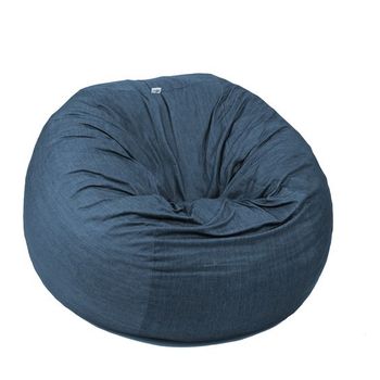 Fotoliu puf pentru copii (5-16 ani) matusalem - denim umplut cu fulgi de burete memory mix®