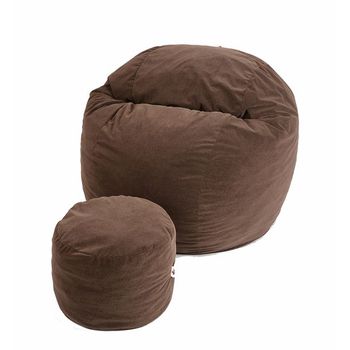 Set fotoliu king size + otoman -brown muffin husa detasabila, pat, cu fulgi de burete memory mix
