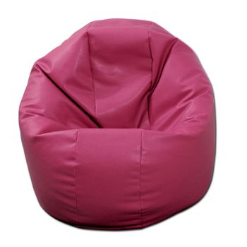 Fotoliu pentru copii (2-14 ani) relaxo - roz bombon (piele eco) umplut cu perle polistiren (beanbag marca pufrelax)