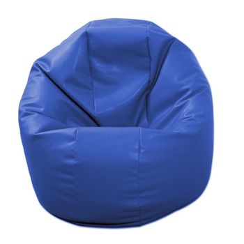 Fotoliu pentru copii (2-14 ani) relaxo - albastru (piele eco) umplut cu perle polistiren (beanbag marca pufrelax)