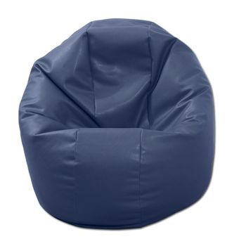 Fotoliu pentru copii (2-14 ani) relaxo - bleumarin (piele eco) umplut cu perle polistiren (beanbag marca pufrelax)