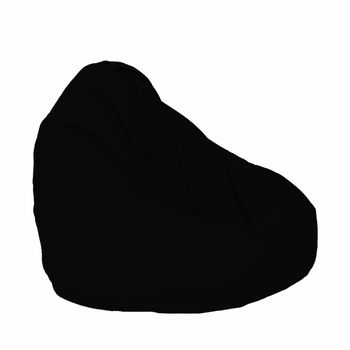 Fotoliu pufrelax tip sac nirvana grande piele ecologica, back 2 black , umplut cu perle polistiren