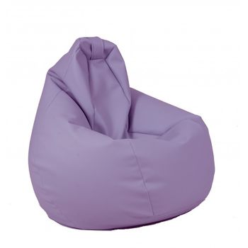 Fotoliu pufrelax tip sac nirvana hobbit piele ecologica, violet, umplut cu perle polistiren