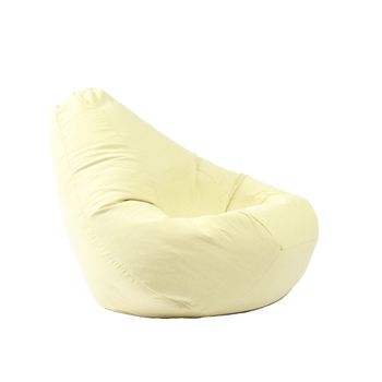 Fotoliu puf tip sac nirvana hobbit, mediu, lemon, textil, umplut cu perle polistiren
