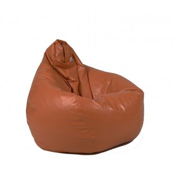 Fotoliu pufrelax tip sac nirvana hobbit piele ecologica, brown, umplut cu perle polistiren