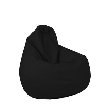 Fotoliu pufrelax tip sac nirvana hobbit panama, black, pretabil si la exterior, husa detasabila, cu perle polistiren