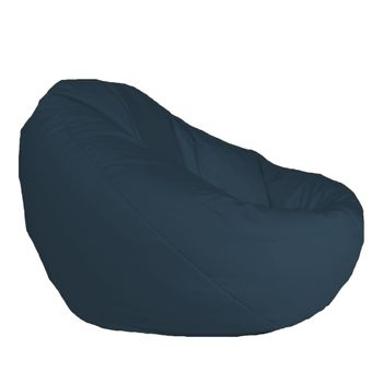 Fotoliu pufrelax tip sac nirvana gigant teteron bleumarin pretabil si la exterior husa detasabila cu perle polistiren