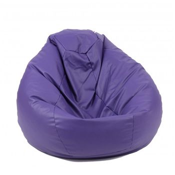 Fotoliu (mare) nirvana gigant - indigo (piele eco) umplut cu perle polistiren (beanbag para marca pufrelax)