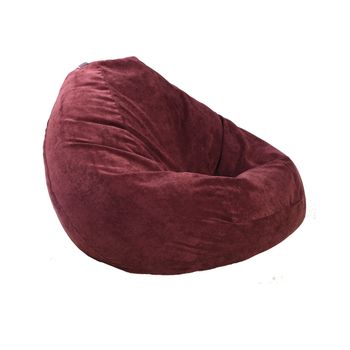 Fotoliu pufrelax tip sac nirvana gigant textil, velvet marsala, umplut cu perle polistiren