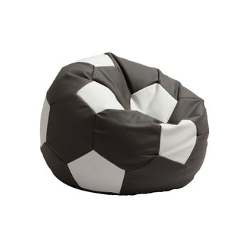 Fotoliu pentru copii (3-10 ani) minge telstar junior - dark grey (gama pu) cu perle polistiren