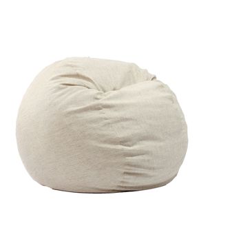 Fotoliu pufrelax king size - beige brulee ( rustic) umplut cu fulgi de burete memory mix