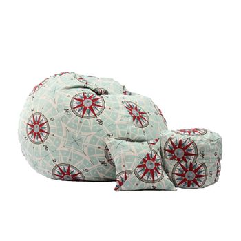 Set fotoliu pufrelax king size + otoman + perna decorativa - true north ( rustic high) cu fulgi de burete memory mix